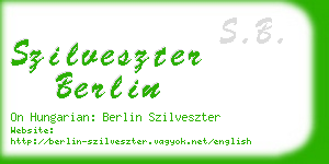 szilveszter berlin business card